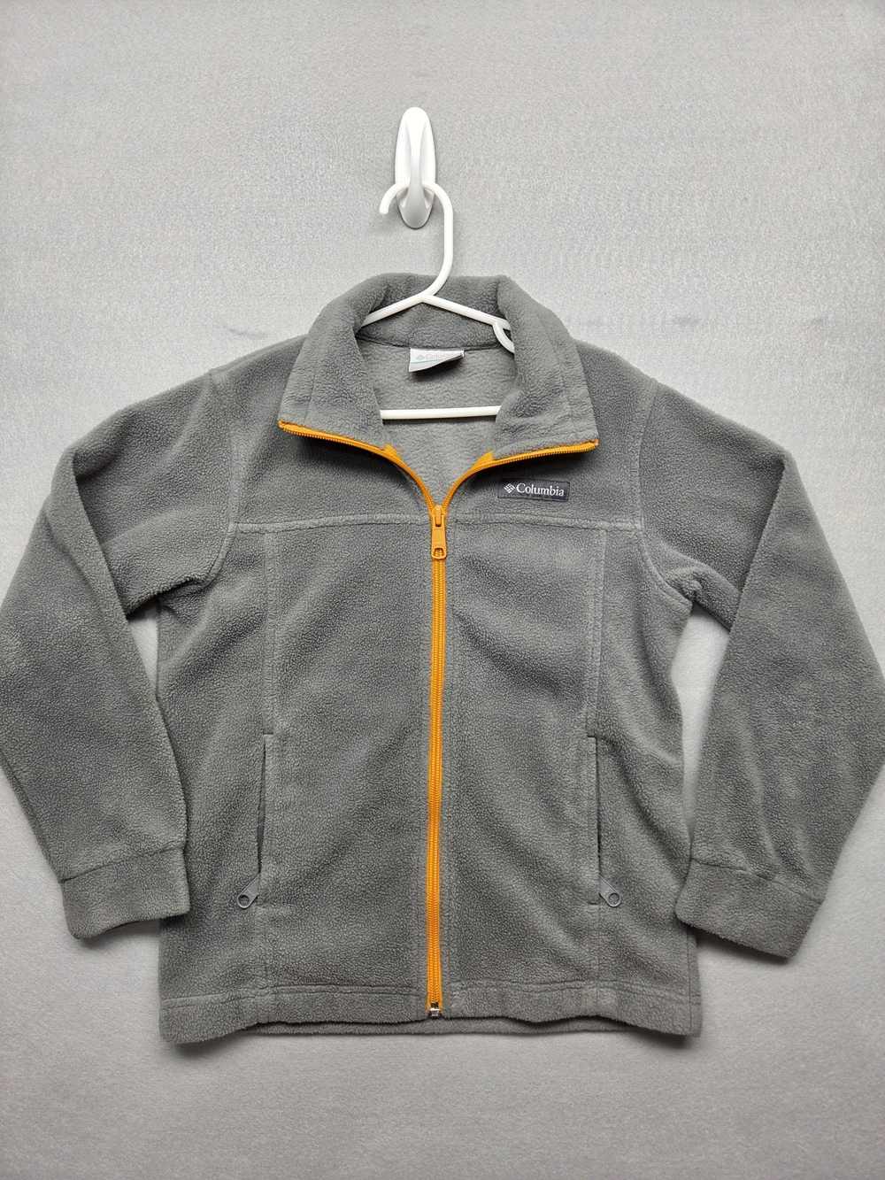 Columbia Kids' Gray Fleece Jacket with Orange Zip